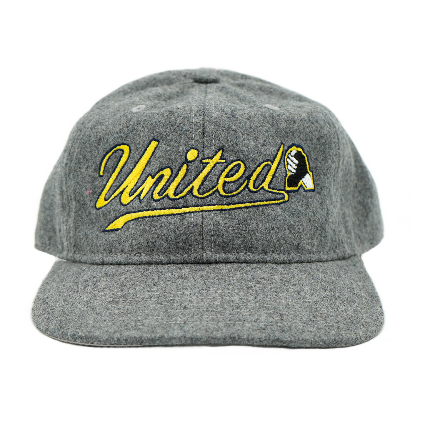 Script Unstructured 6 Panel Wool Hat - Charcoal